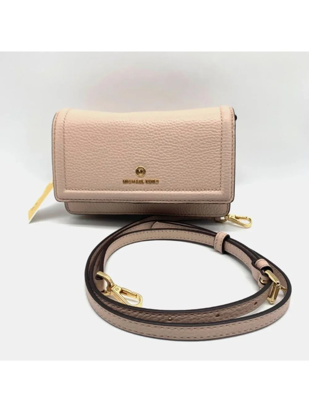 Michael Kors Blush Pink Leather Jet Set Charm Phone Crossbody